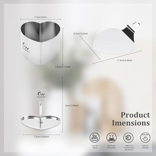 2pcs Seamless Cake Ring Heart Shaped Mousse Baking Mould Stainless Steel Food Mold Including 2 heart