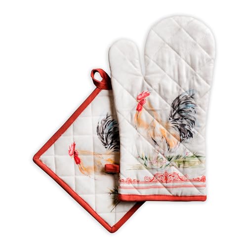 100% Cotton Oven Mitt & Pot Holder Set