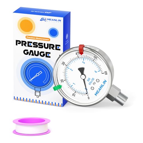 0~60Psi Liquid Filled Pressure Gauge Stainless Steel 2.5" FACE DIAL 1