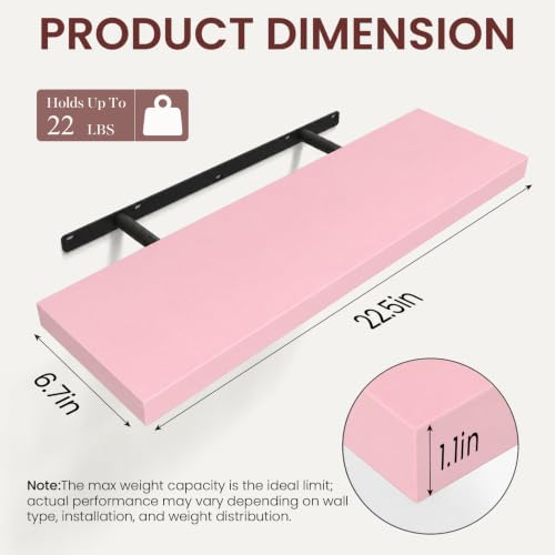 Pink Floating Shelves 22.5in