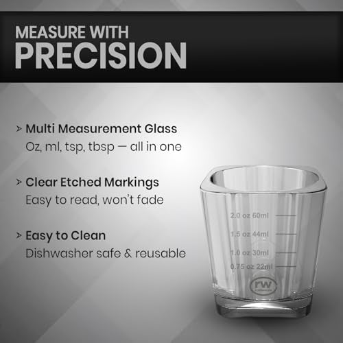 2 Oz Graduated Shot Glass Espresso Cocktail Measuring Glass Cups