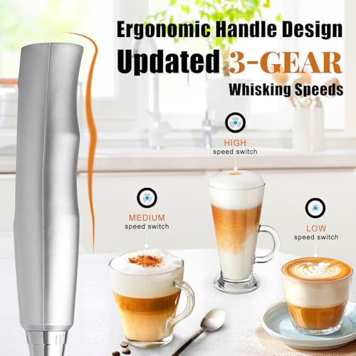 Silver Milk Frother Wand for Coffee