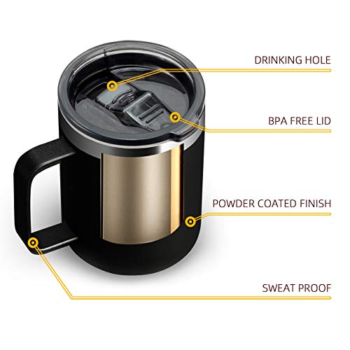 12 oz Insulated Travel Coffee Mug with Handle