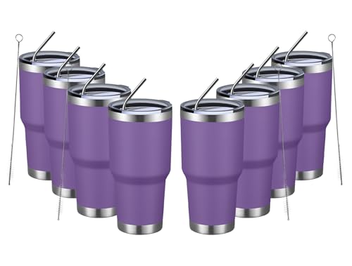 30oz Insulated Tumbler With Lids and Straws (8 Count)