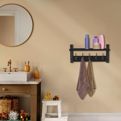 Coat Rack Wall Mount with Shelf