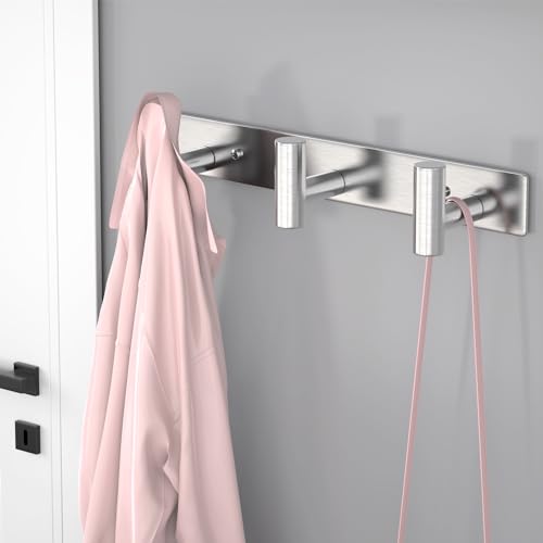 Silvery Hat and Coat Wall Mount Rack (2 Count)
