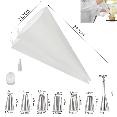 Reusable Piping Bags and Tips Set