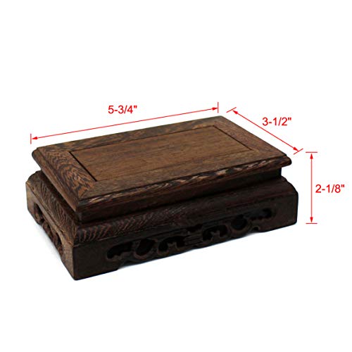 Primitives Rustic Rosewood Rectangle Display Stand Vase Pot Base Fishbowl Pedestal Stand