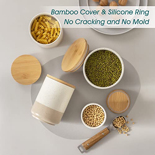 Sabine Ceramic Canister with Airtight Wood Lid