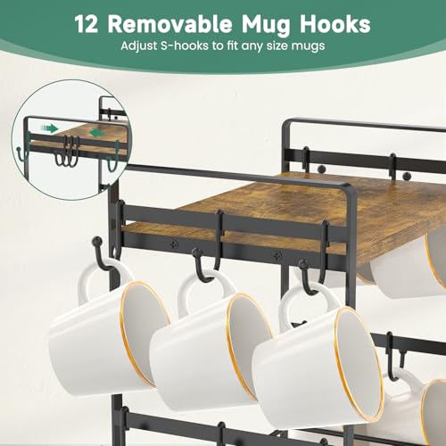 Coffee Mug Cup Holder Tree Bar Station Organizer