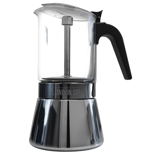 Glass and Stainless Steel Stovetop Espresso Maker