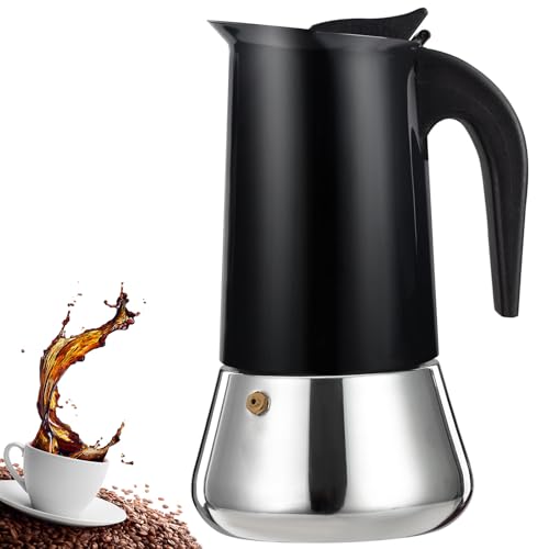 12 Cup Stovetop Espresso Maker Stainless Steel Moka Pot Stove Top Percolator Italian Coffee Makers Capable Mocha Greca Machine Cafe Classic Induction Cookers for Home and Camping 600ml 20oz