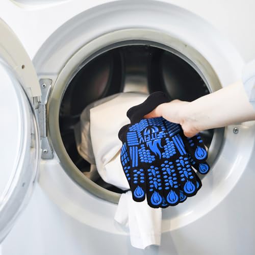 BBQ Gloves 1472°F Heat Resistant with Silicone Grip Oven Mitts (2 Count)