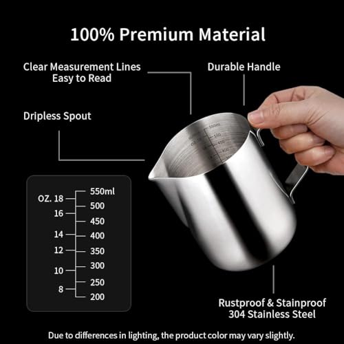 Stainless Steel Milk Frothing Pitcher 20oz