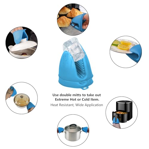 3 Pairs Oven Mitts Silicone Pot Holders Set Heat Resistant for Kitchen (6 Count)