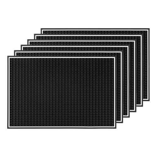 Bar Mats 18"x12" 6 Pack Black (6 Count)