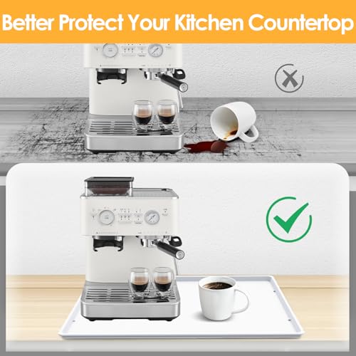 Silicone Coffee Maker Mat with Lip for Countertops