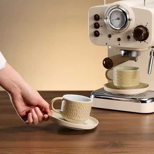 Espresso Mug and Saucer Set (4 Count)
