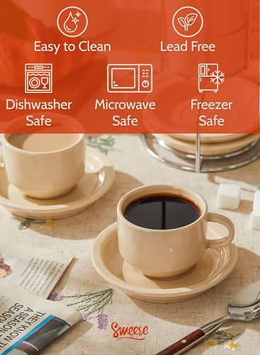 Porcelain Espresso Cups Set (2.5 Count)