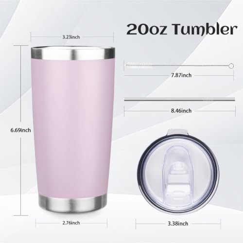 DIW 20oz Insulated Tumbler Travel Coffee Mug with Lid Straw