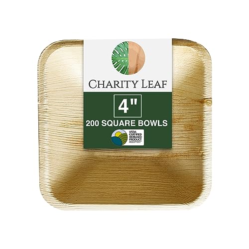 Disposable Bamboo 4" Square Bowl (200 Count)