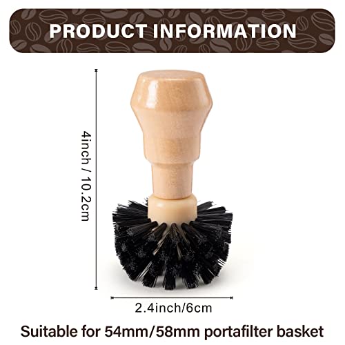 Coffee Portafilter Basket Cleaning Filter Brush Fits for 54