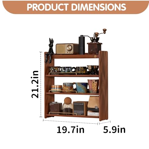 Walnut Wood Coffee Cup Rack