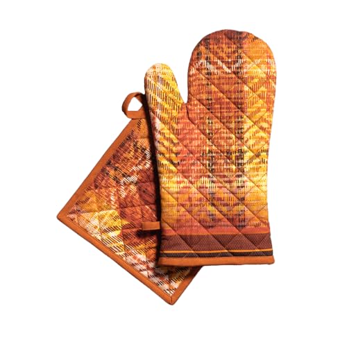 100% Cotton Oven Mitt & Pot Holder Set (2 Count)
