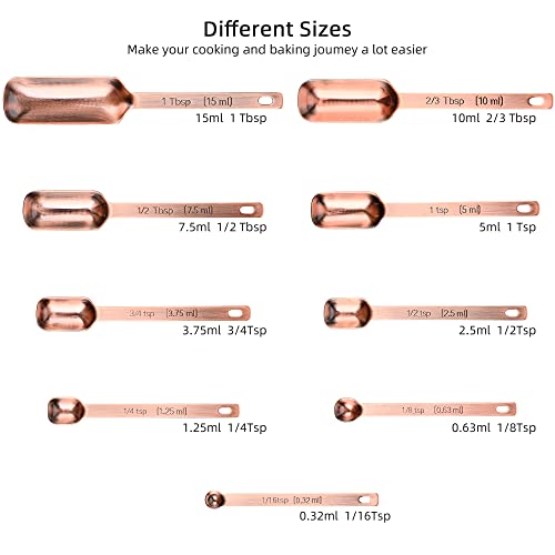 Copper Measuring Spoons Set 10