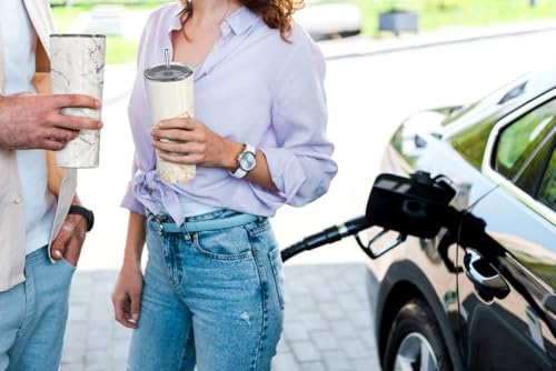 Stainless Steel Vacuum Insulated Tumbler Travel Mug 26 oz Coffee Cup with 2 Lids and Straws