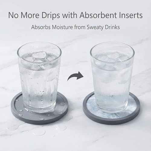 Absorbent Coasters for Drinks with Holder (7 Count)