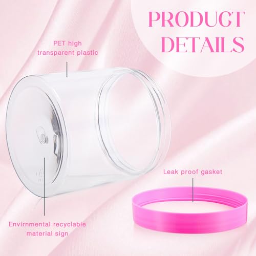4 Pcs Plastic Jars Wide Mouth with Lids (4 Count)