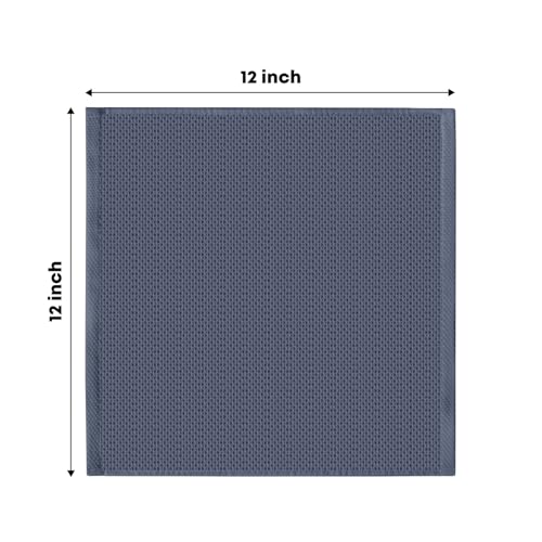 100% Cotton Dark Grey Waffle Weave Kitchen Dish Cloths (6 Count)