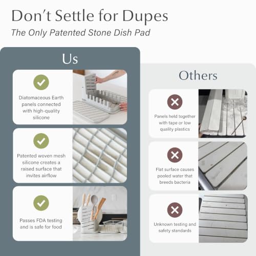 Home Collapsible Dish Drying Rack with Stone Dish Pad