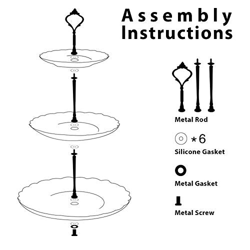 Sweejar 3 Tier Ceramic Cake Stand Wedding