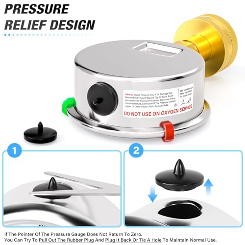 0~100Psi Liquid Filled Pressure Gauge kit Plus 5 adapters Stainless Steel Frame 3