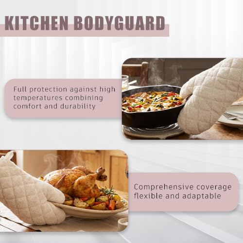 15" 482°F Terry Cloth Oven Mitts 100% Cotton Set of 2 (2 Count)
