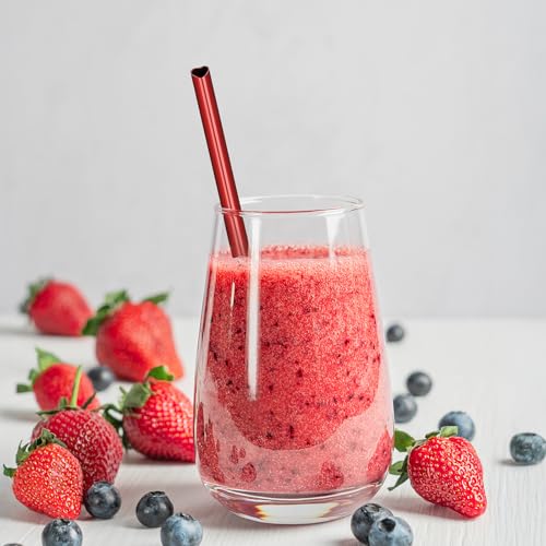8.5” Heart Shaped Stainless Steel Straws Fit for Smoothie (16 Count)