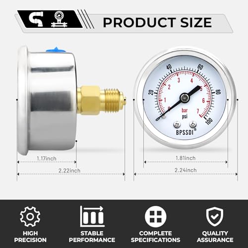 0 100 Psi Low Pressure Gauge