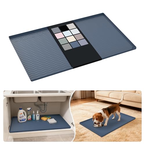 Waterproof Silicone Under Sink Mat 34'' x 22'' Shelf Liner for Kitchen and Bathroom (5.19 Sq Ft)