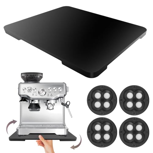 360°Rolling Tray Bamboo Appliance Slider for Breville Espresso Machine