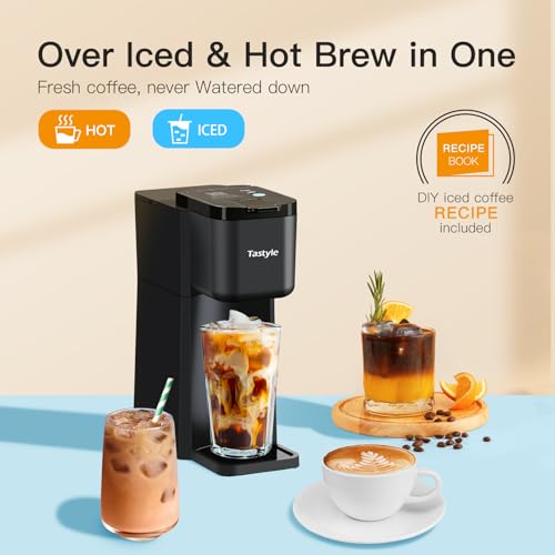 Mini Single Serve Hot and Iced Coffee Maker for K Cup and Ground