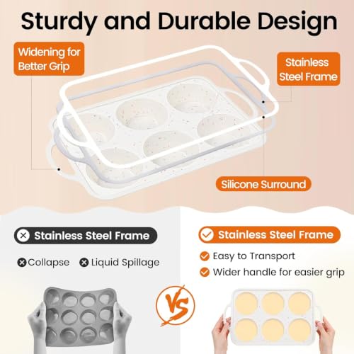 Silicone Muffin Pan with Metal Reinforced Frame