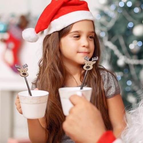 30 Pcs Christmas Drink Stirrers Reindeer Stir Sticks (30 Count)