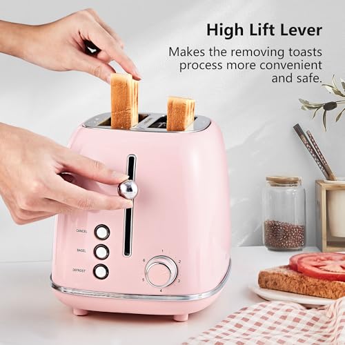 2 Slice Toaster Retro Stainless Steel with Bagel (2 Count)