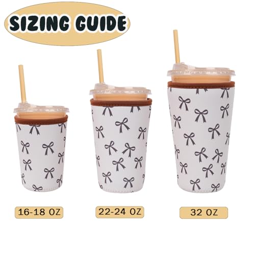 Reusable Insulated Neoprene Iced Coffee Cup Sleeve (3 Count)