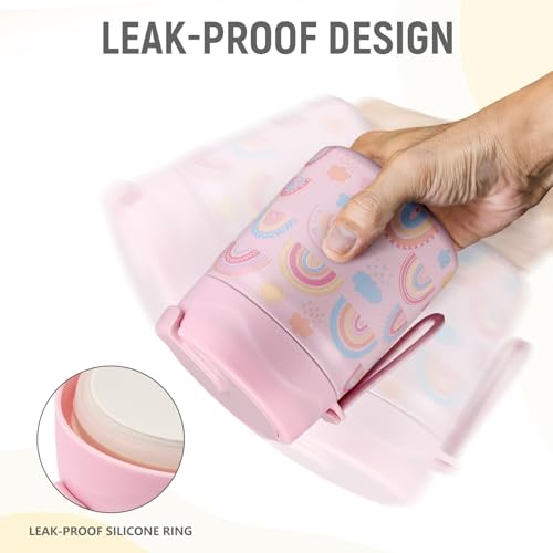 17oz Soup Thermo for Hot Food Kids Insulated Vacuum Food Jar with Stainless Steel Spoon Wide Mouth Thermo Leakproof Lunch Food Container Kids Hot Lunch Box