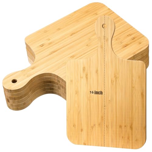 6 Pcs Thicken Cutting Board Bulk Wood Board for Chopping Serving Charcuterie Material for Laser Engraving Mother' Day Wedding Housewarming Gift (6 Count)