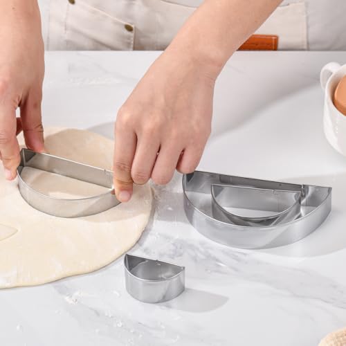 Half Circle Semicircle Cookie Cutter Set 4 Sizes 5 Inch (4 Count)