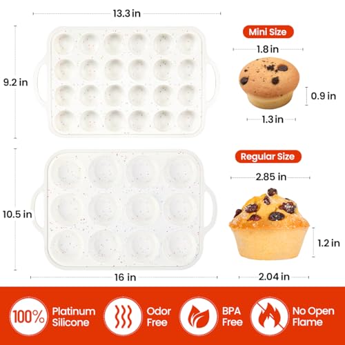 Silicone Muffin Pans for Baking (2 Count)